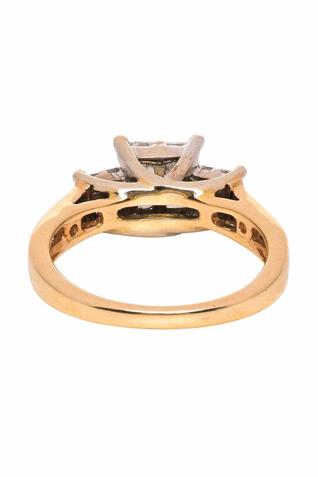 14K Yellow Gold & White Gold Diamond Size 6 Ring