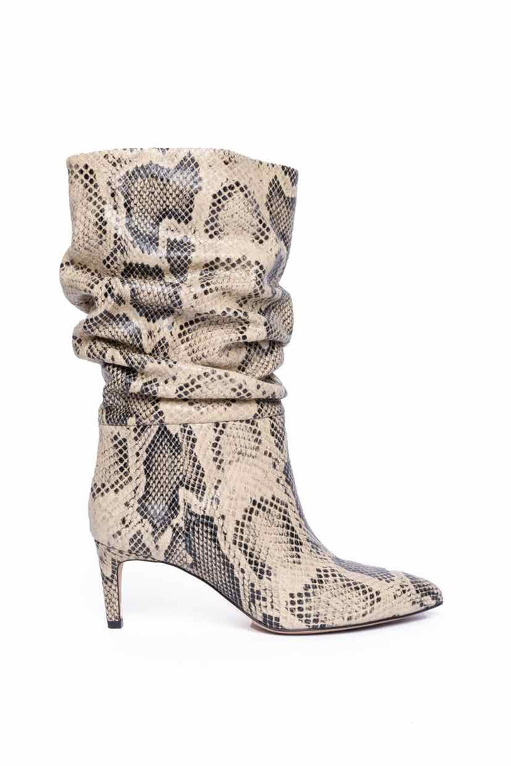 Paris Texas Size 36.5 Python Printed Leather Slouchy Boots