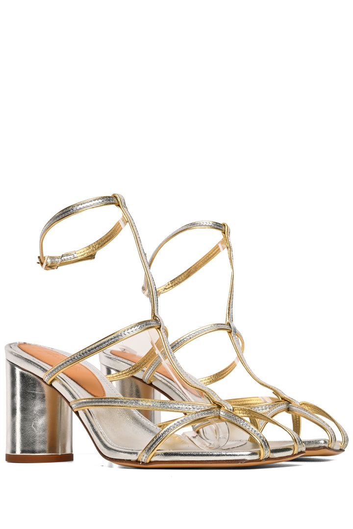 Johanna Ortiz Size 39 Veracruz Metallic Leather Sandals
