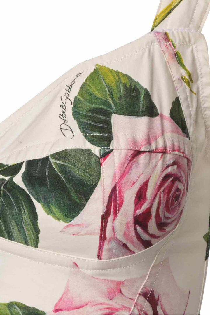 Dolce & Gabbana Size 4 Tropical Rose Print Mini Dress