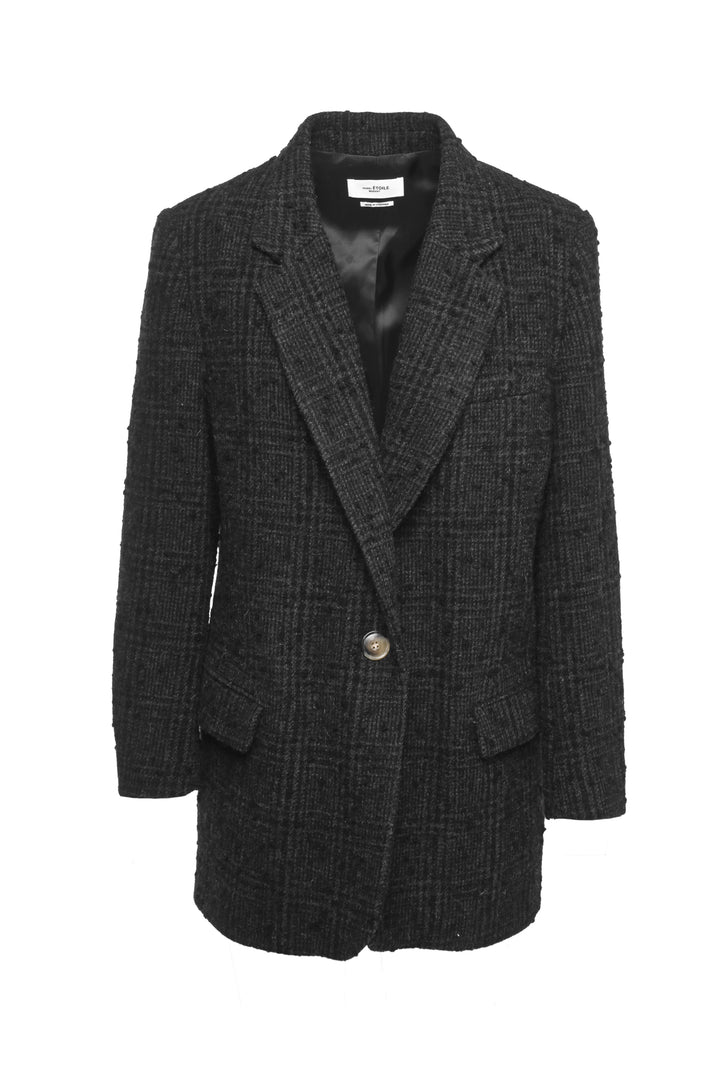 Isabel Marant Etoile Size 34 Boucle Check Wool Blazer