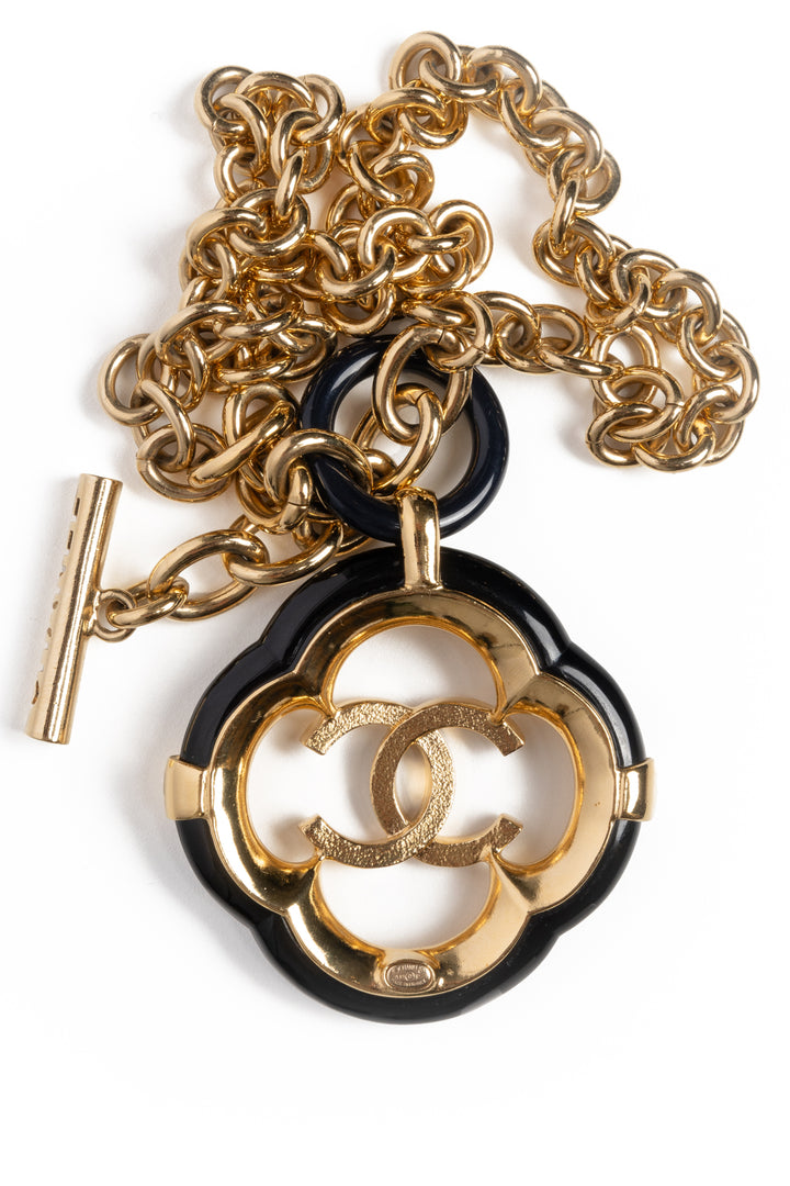 Chanel 2019 Resin CC Logo Medallion Necklace