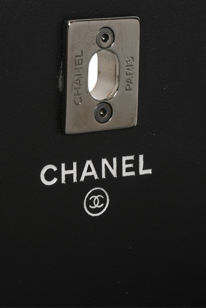 Chanel Shiny Crumpled Calfskin Crystal Quilted Precious Handle Clutch