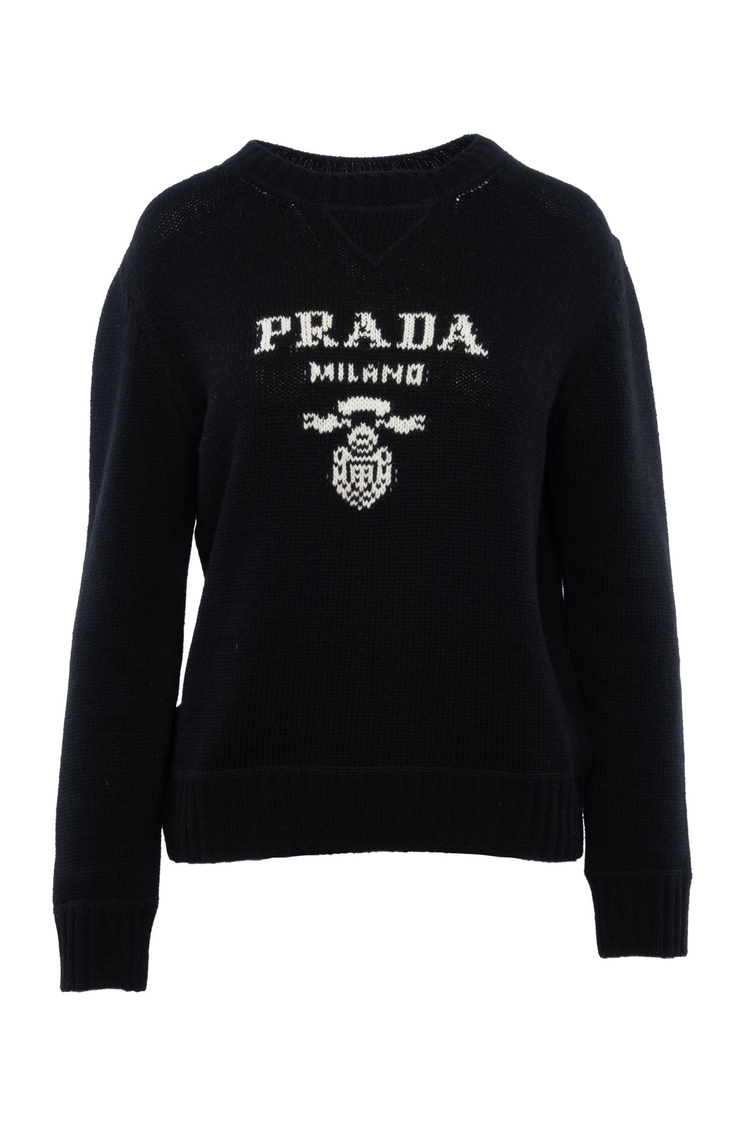 Prada Size 38 2022 Wool & Cashmere Blend Logo Sweater