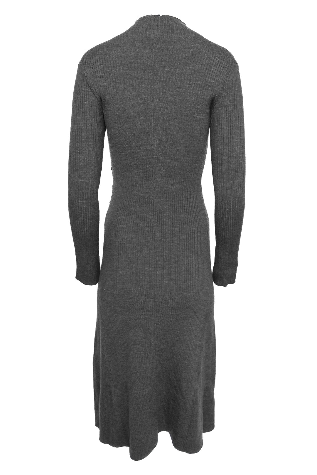 maje Size 36 Ribbed Knit Midi Dress