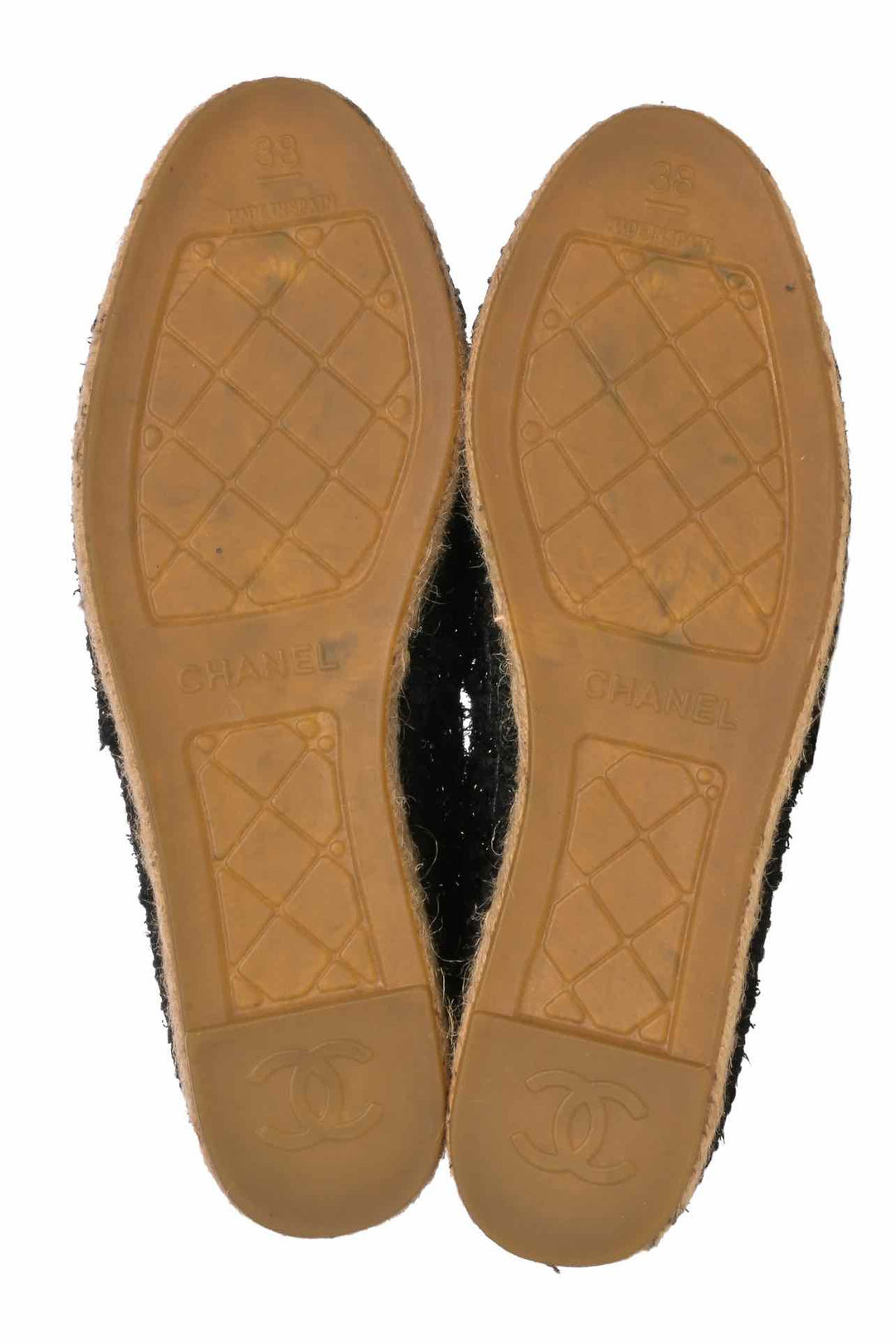 Chanel Size 38 Cap Toe Sequins Espadrilles