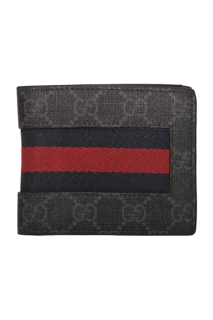 Gucci Men's GG Supreme Web Band Bi-fold Wallet