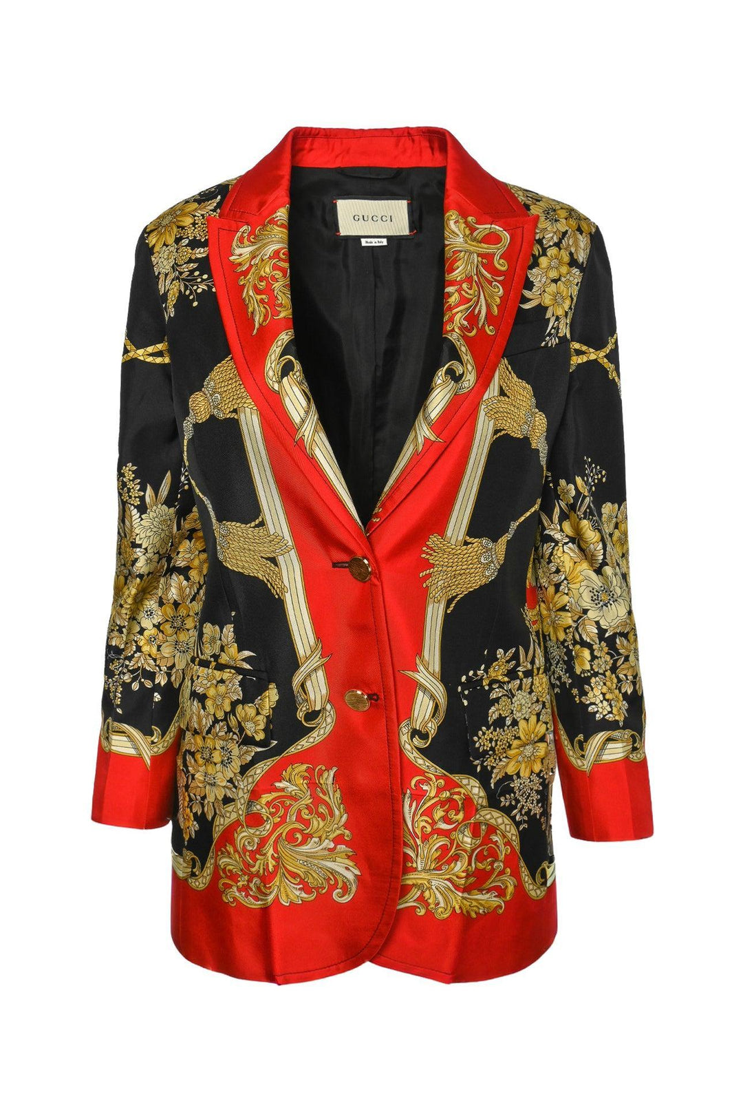 Gucci Size 6 2018 Silk Floral & Baroque Print Blazer