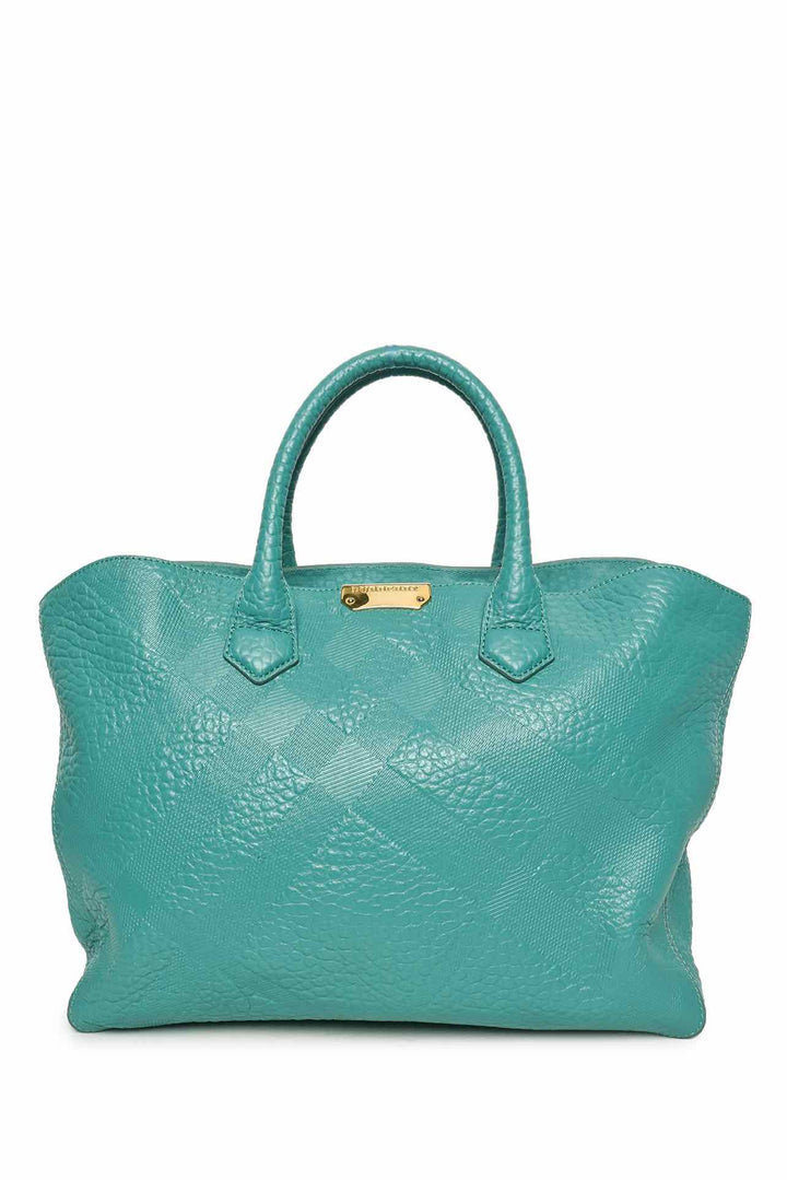 Burberry Embossed Check Leather Dewsbury Tote