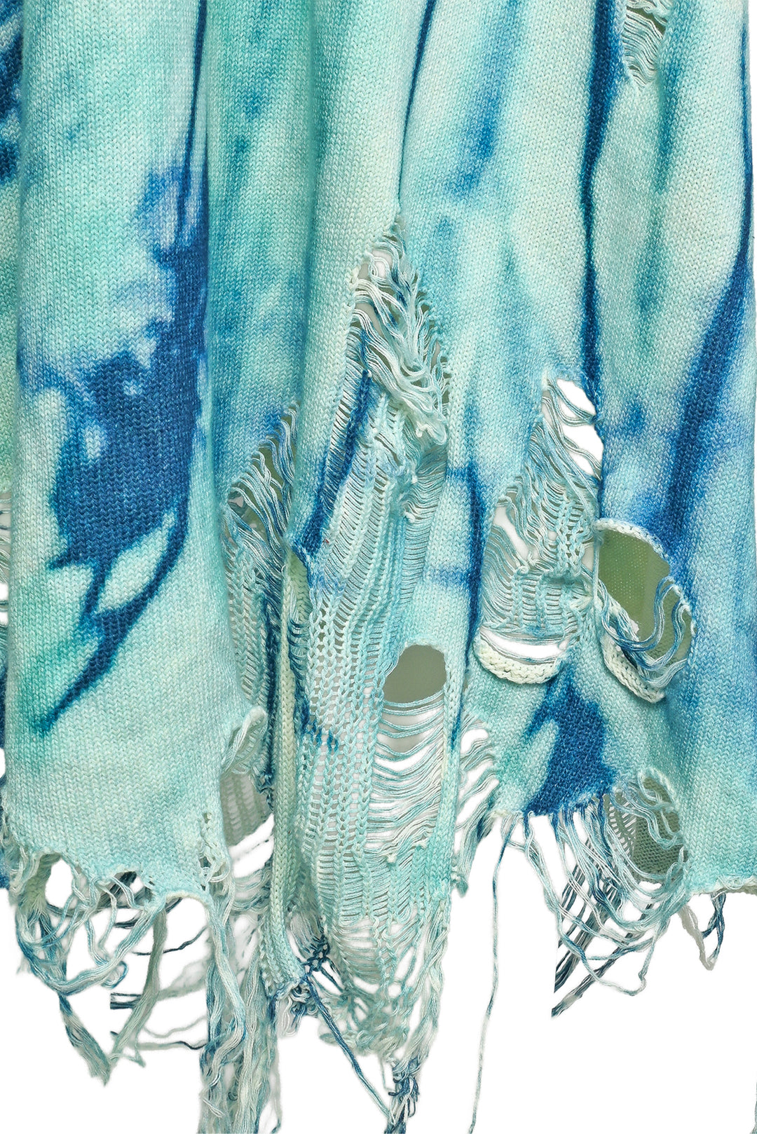 R13 Size S Blue Tie-Dye Destroyed Knit Tank Dress