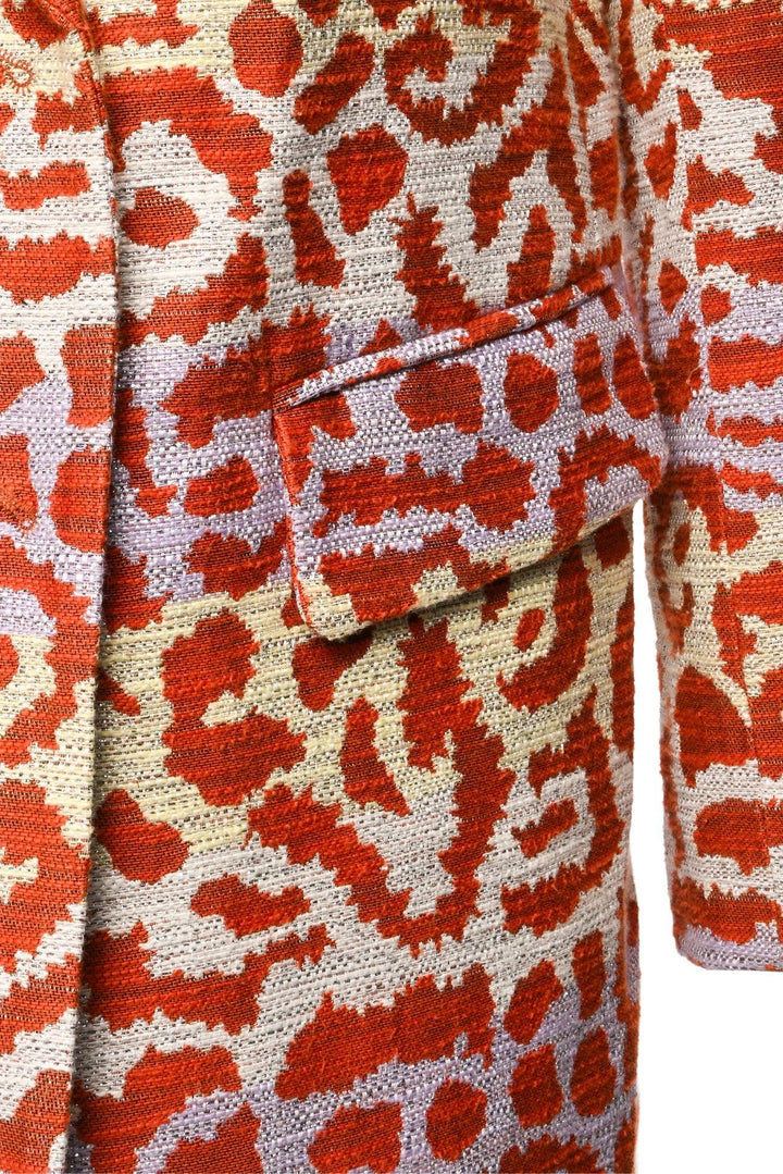 Smythe Size 10 Leopard Print Peaked Lapel Overcoat