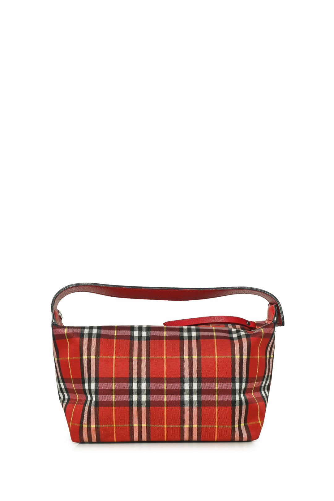 Burberry Saffiano Leather Trimmed Check Print Mini Nylon Shoulder Bag