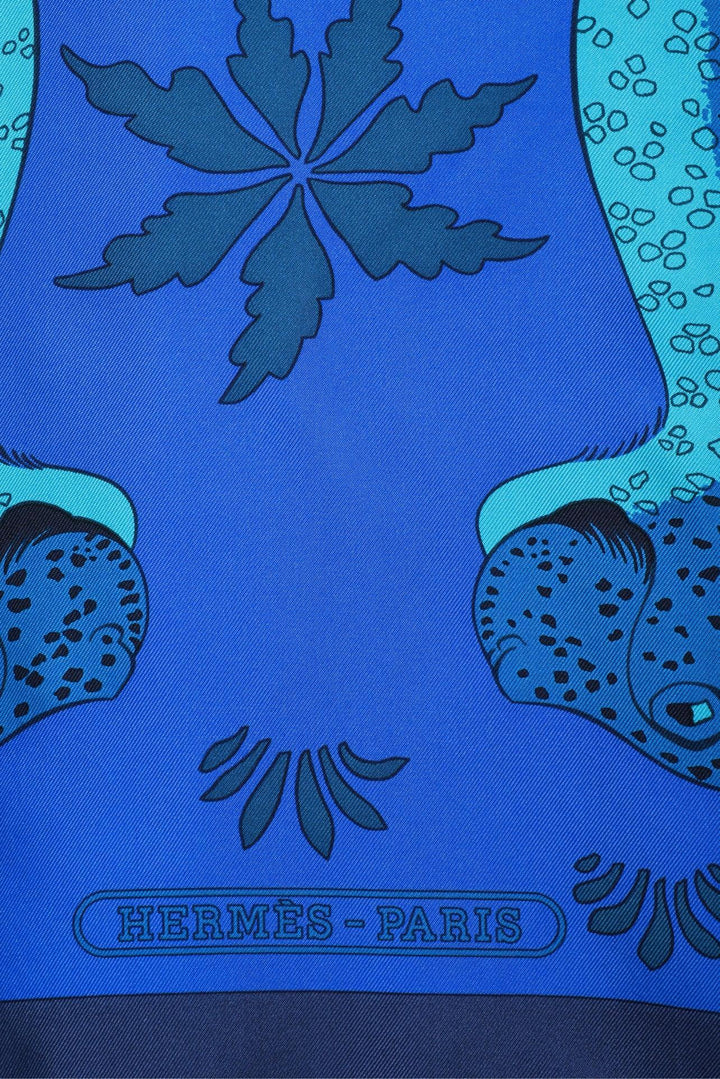 Hermes 'Les Leopards' Silk Scarf