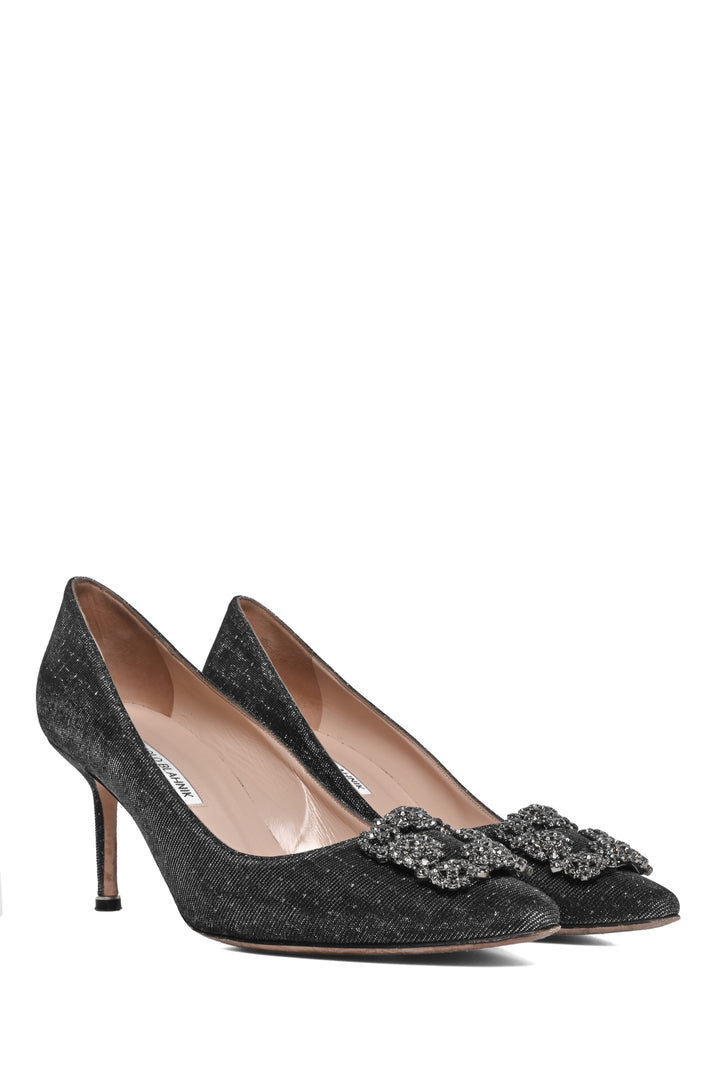 Manolo Blahnik Size 40.5 Hangisi Glitter Pumps