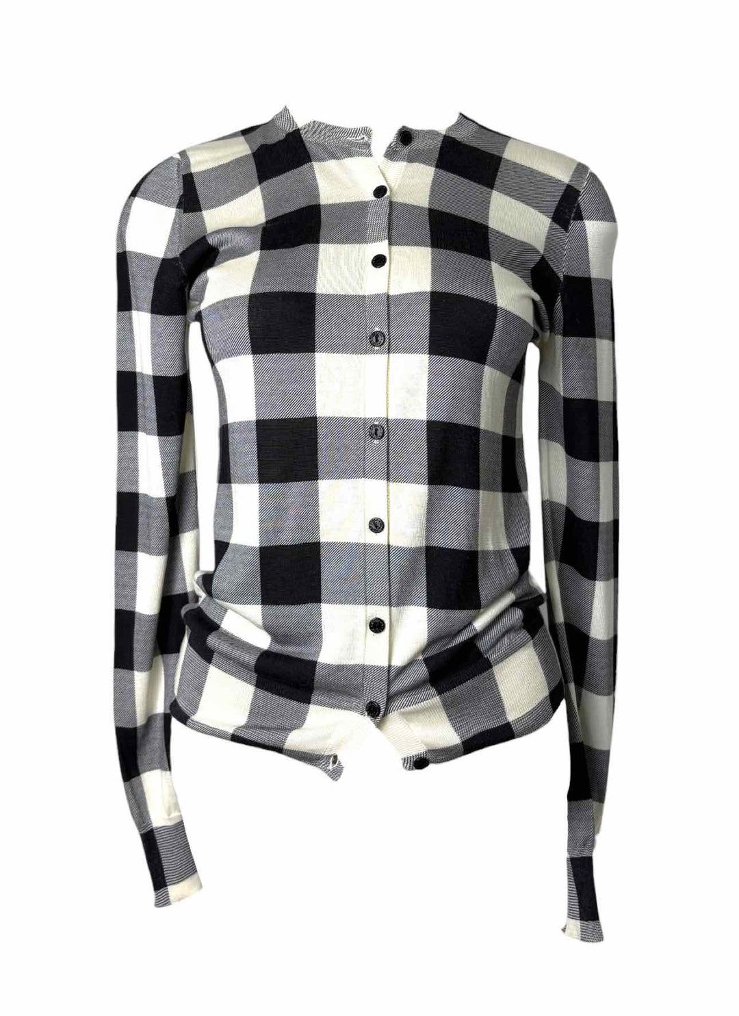 Dolce & Gabbana Size 40 Check Silk Cardigan