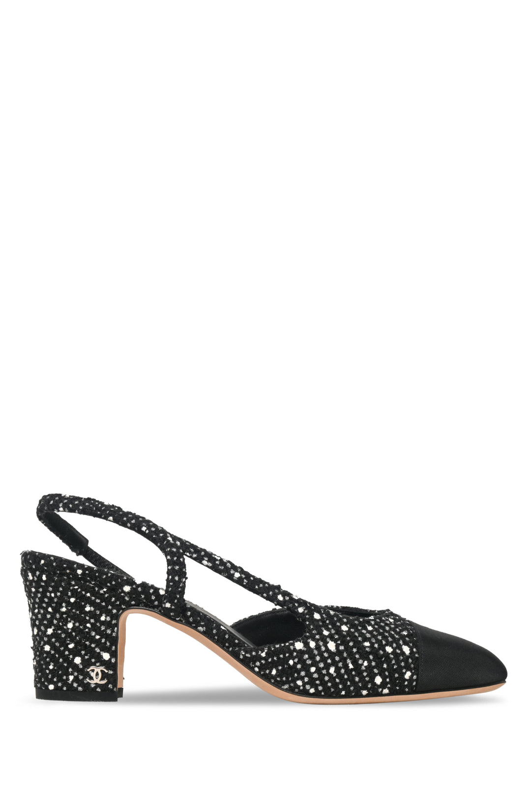 Chanel Size 38 Cap Toe Slingback Pumps