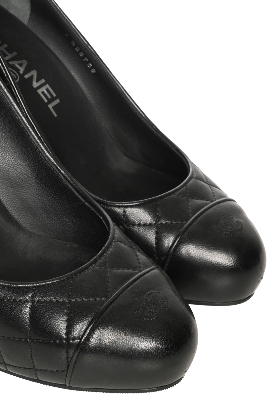 Chanel Size 36 Quilted CC Cap Toe Pumps