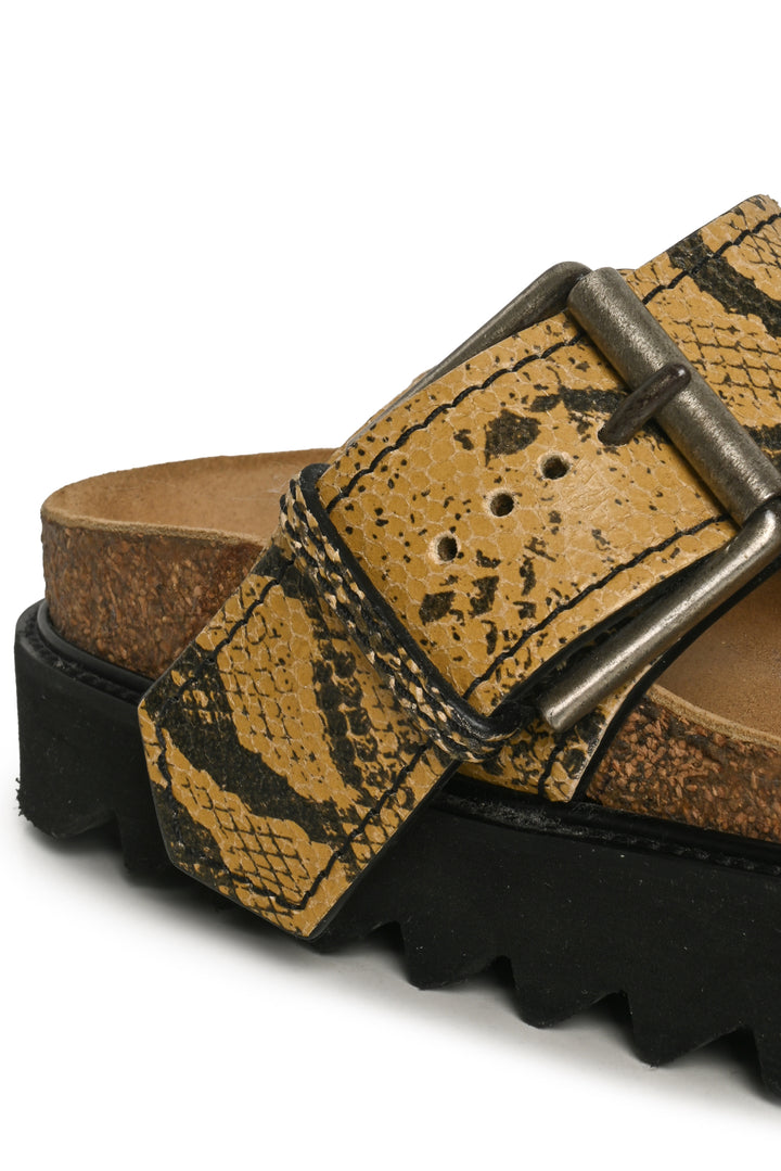 Acne Studios Size 37 Beline Python-Effect Leather Thong Sandals