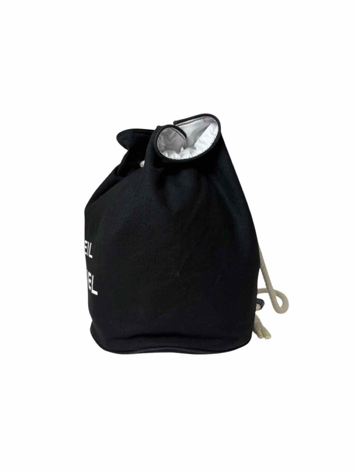 Chanel Soleil Drawstring Fabric Bucket Bag Purse