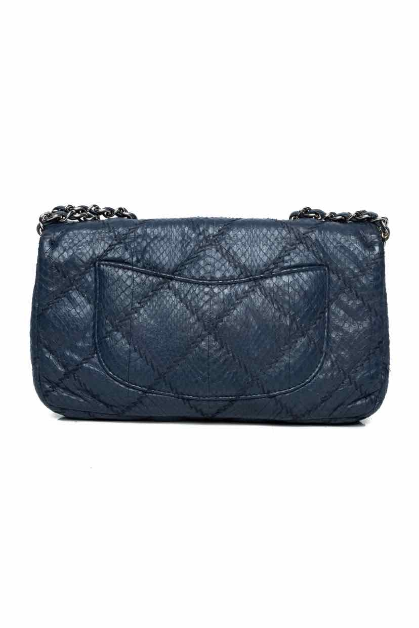 Chanel Single Flap Python Shoulder Bag