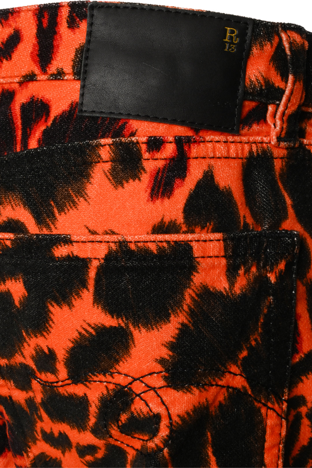 R13 Size 29 Kate Skinny Velvet Leopard Pants