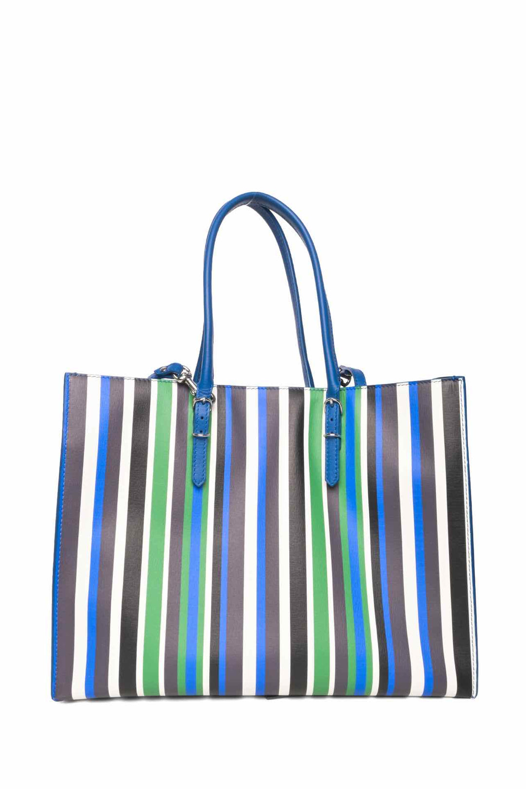 Balenciaga 2017 Striped Papier B4 Zip Around Tote