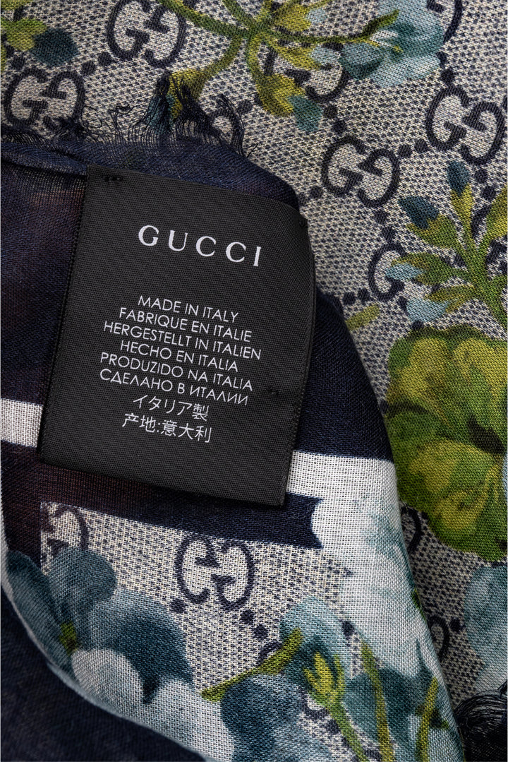 Gucci Modal Silk GG Blooms Shawl Scarf