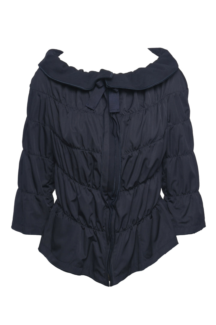 Escada Size 36 Wide Neck Ruched Jacket