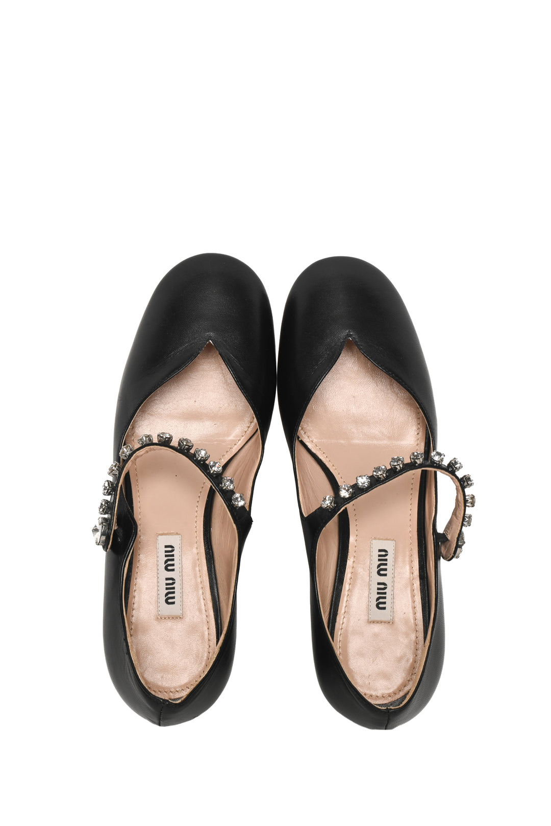 Miu Miu Size 34.5 Block Heel Mary Janes