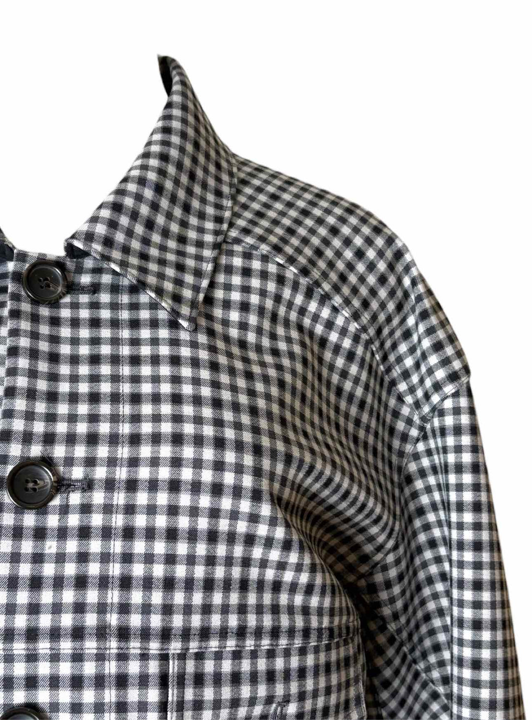 Tibi Size M Check Wool Blend Cropped Jacket