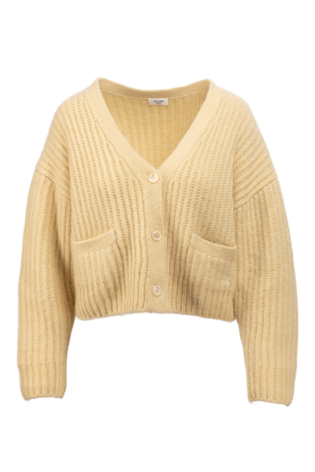 Celine Size XS Cashmere & Silk Cropped Cardigan