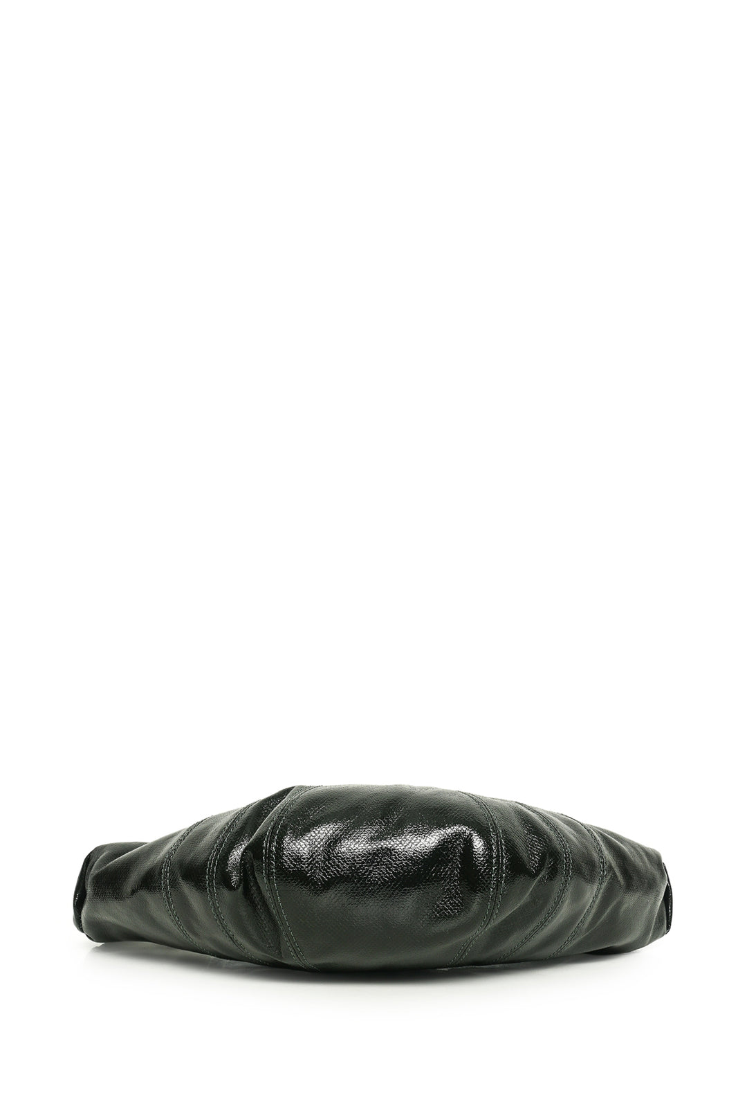 Lemaire Dark Forest Green Small Coated Canvas Croissant Crossbody Bag