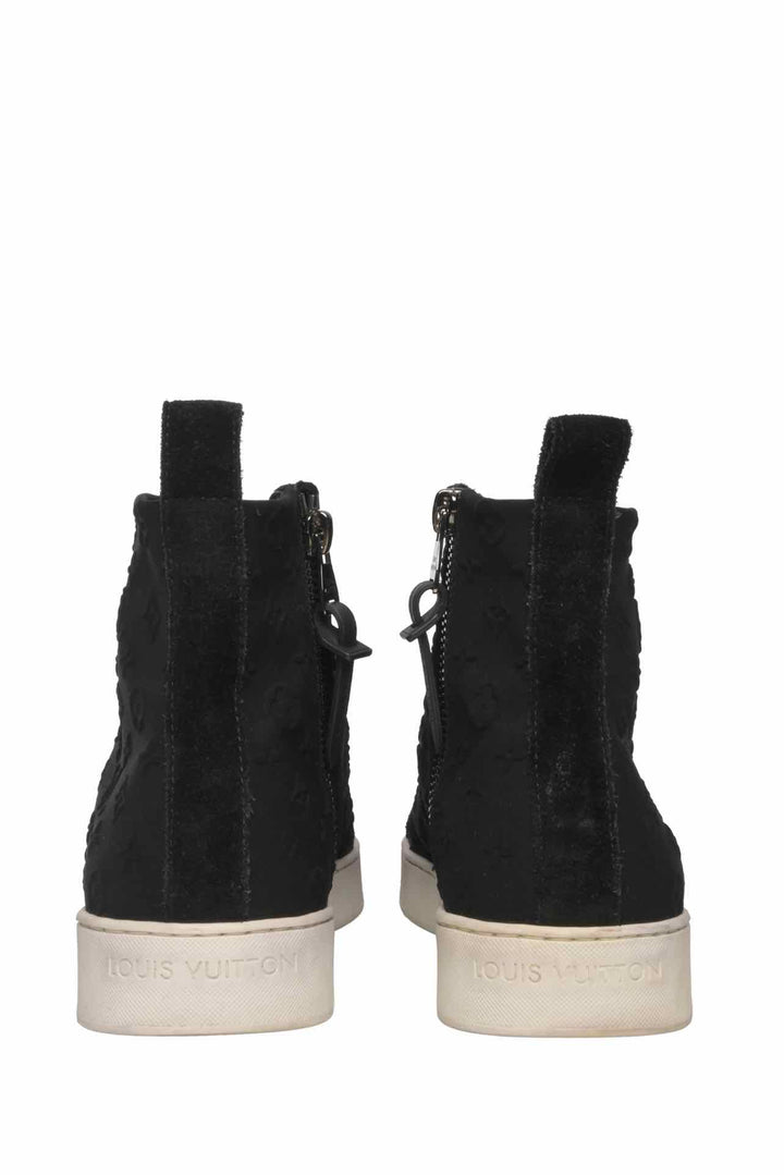 Louis Vuitton Size 37 Monogram Technical Fabric & Suede Stellar High Top Sneaker