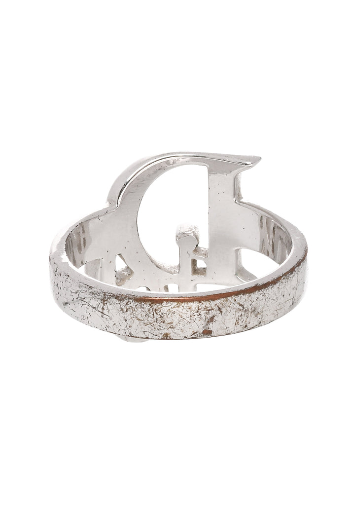Dior Size 7 Crystal Logo Ring