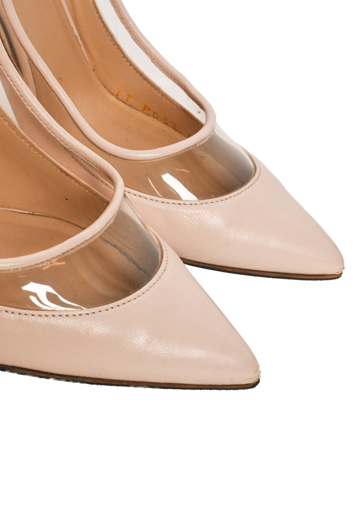 Valentino Size 37 Spring 2018 Glassglow PVC-Trimmed Leather Pumps
