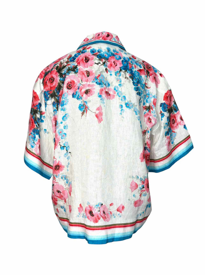Zimmermann Size 2 Halcyon Oversized Linen Blouse