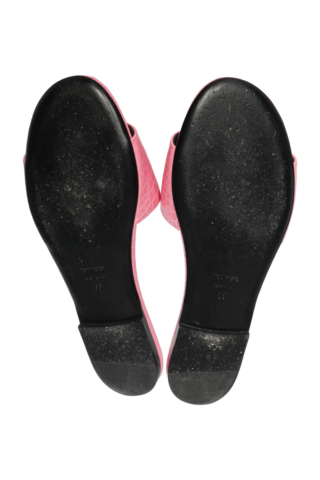 Tom Ford Size 38 Croc-Embossed Logo Slides