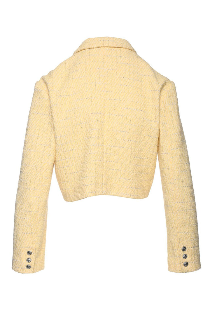 maje Size 40 Cropped Tweed Tailored Jacket
