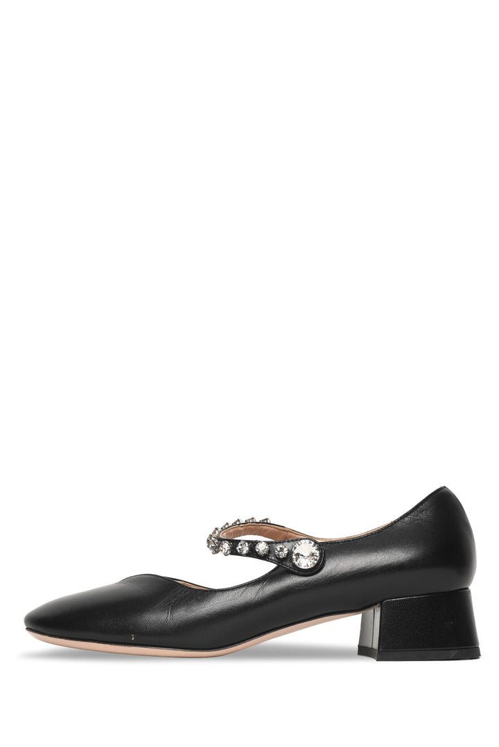 Miu Miu Size 34.5 Block Heel Mary Janes