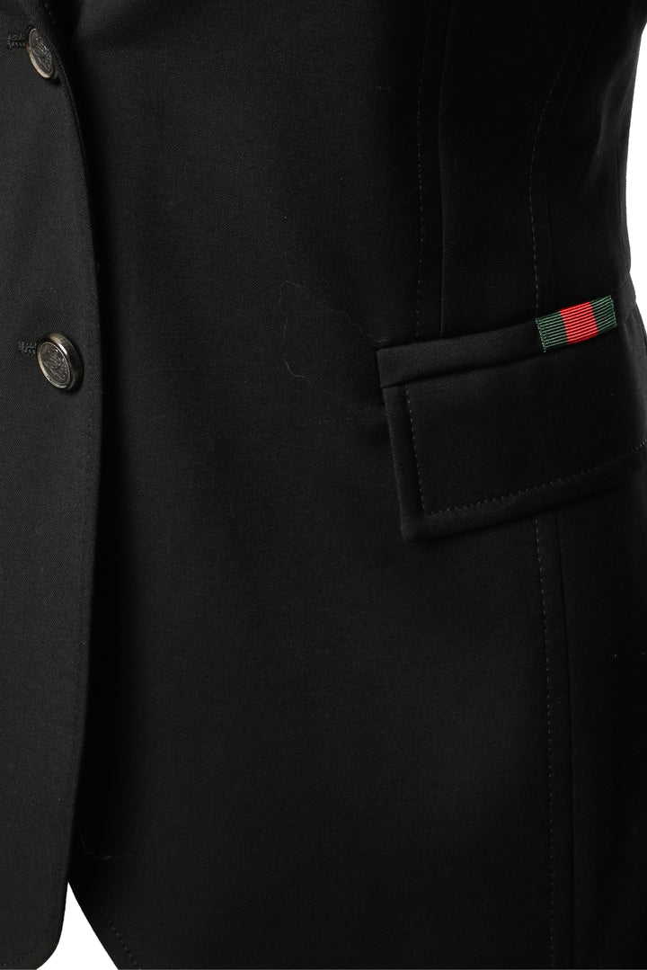 Gucci Size 40 Equestrian Wool & Suede Trim Single Breasted Blazer