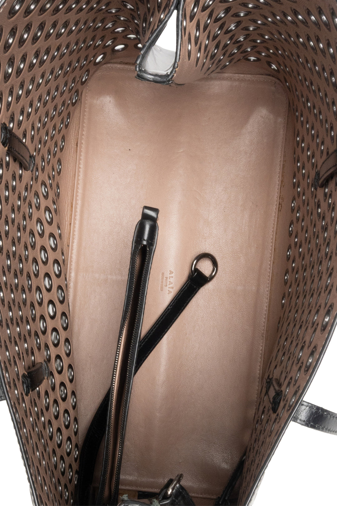 Alaia Calfskin Grommet Tote