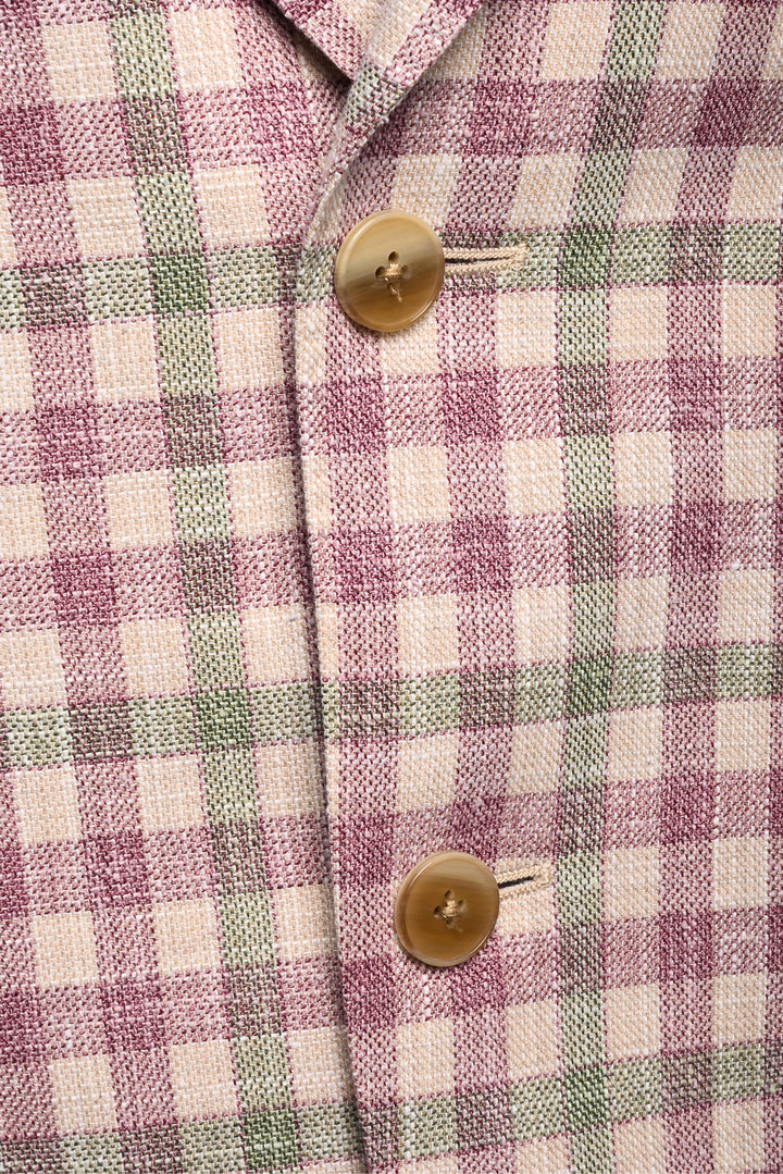Luigi Bianchi Mantova Size 38 Men's Sartoria Single Breasted Check Blazer