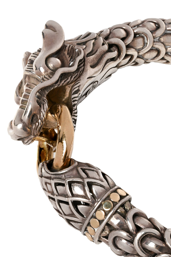 John Hardy 18K Yellow Gold & Silver Naga Heritage Two-Tone Dragon Bracelet