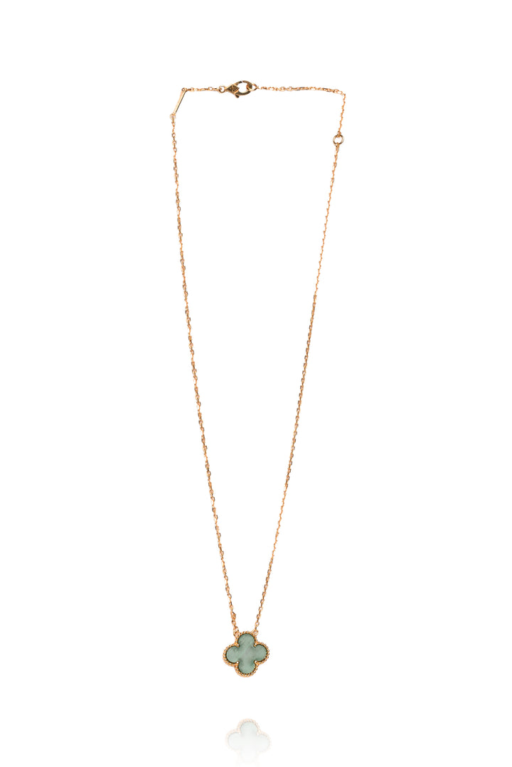 Van Cleef & Arpels 18K Yellow Gold Malachite Vintage Alhambra Pendant Necklace