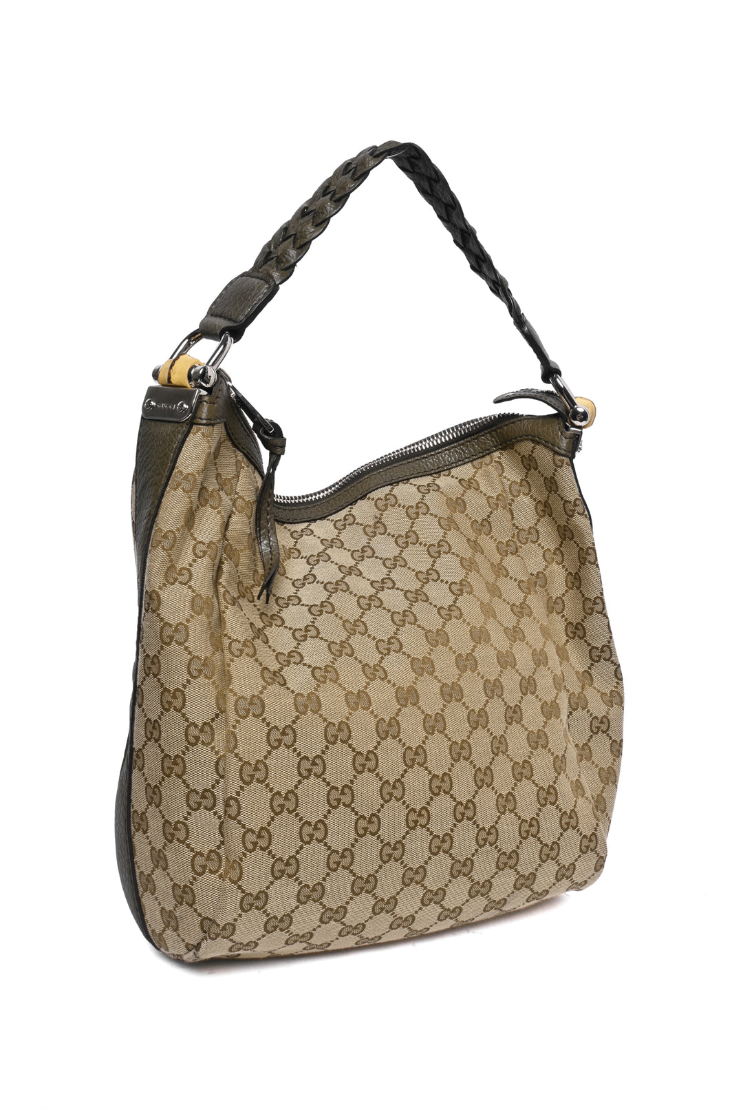 Gucci GG Canvas Bamboo Bar Hobo Bag