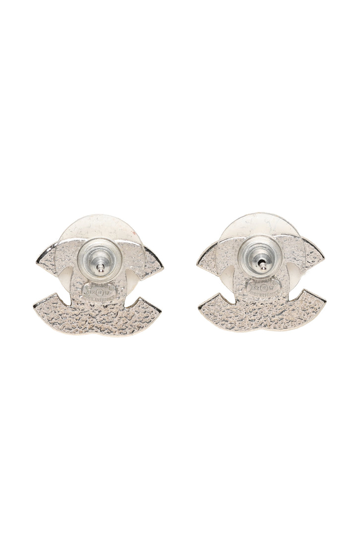 Chanel 2012 Crystal CC Stud Earrings
