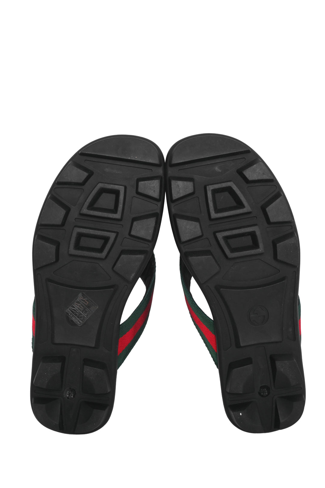 Gucci Size 8.5 Web Cleat Sole Thong Sandals