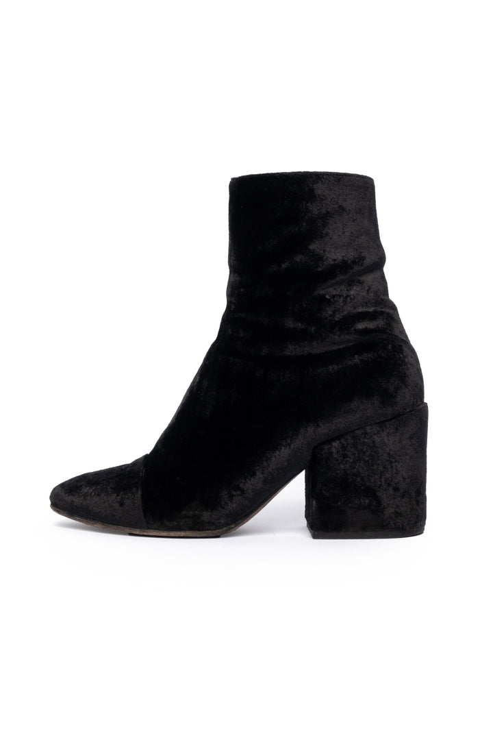 Dries Van Noten Size 36.5 Crushed Velvet Ankle Boots