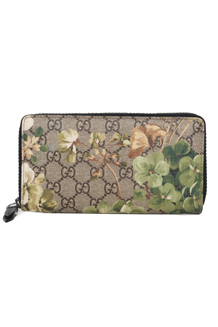 Gucci GG Supreme Blooms Zip Around Wallet