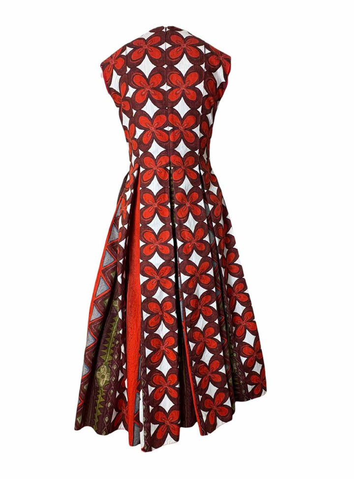 Valentino Size 8 Cuban Flower Print Cotton Dress